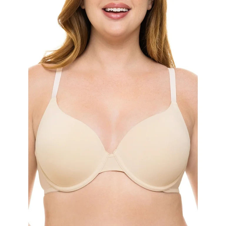 No Boundaries Women's Lightly Lined Underwire T-Shirt Bra, Sizes 34A to 40DDD | Walmart (US)