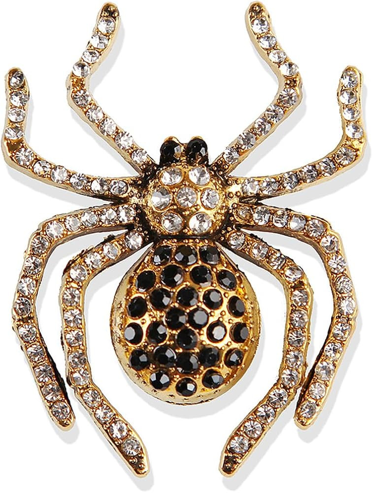 Spider Brooch Pins for Women Gothic Rhinestone Spider Pin Insect Brooch Halloween Cosplay Party V... | Amazon (US)