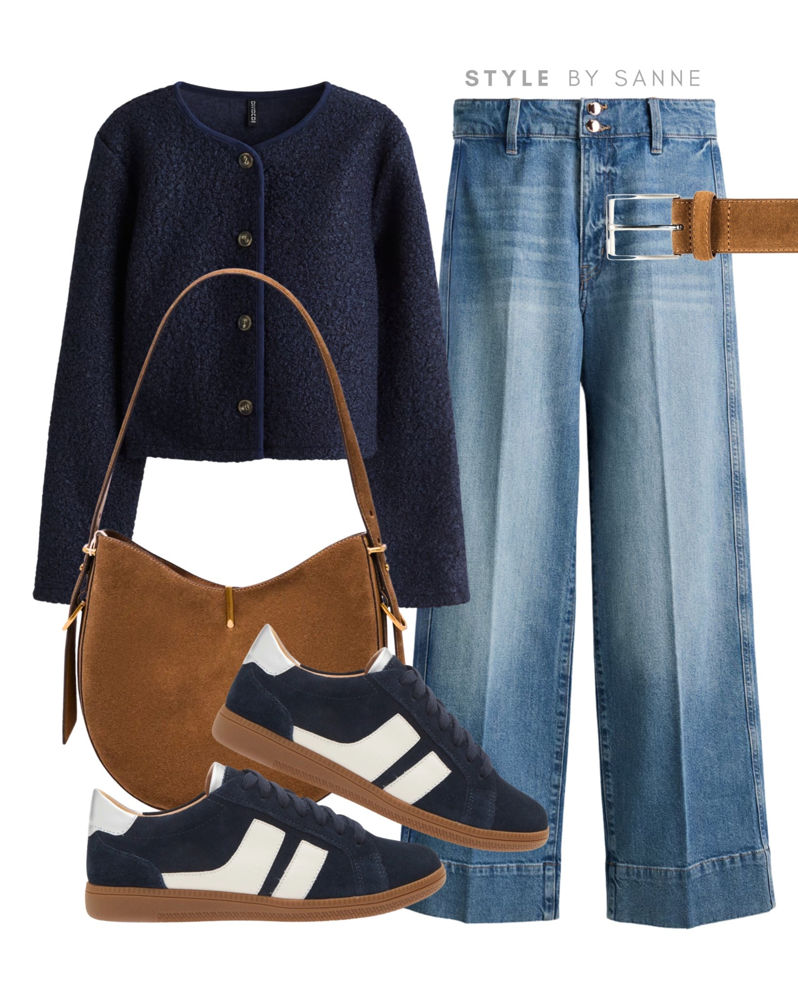 Classic navy tones with warm tan accents 🤎
A soft boucle jacket and light denim styled with suede accessories and retro sneakers for an easy everyday look.
Tap to shop all pieces now! ✨


#LTKautumn #LTKworkwear #LTKwinter