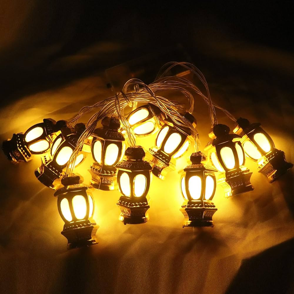 CHINS Ramadan String Lights Decorations Indoor Outdoor - 5.4ft 10 LEDs Mubarak Lslam Lights Eid M... | Amazon (UK)