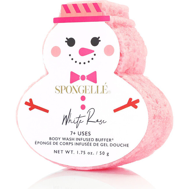 Spongelle | Snowman Body Wash Infused Buffer, White Rose, (Size 2 oz) | Maisonette | Maisonette