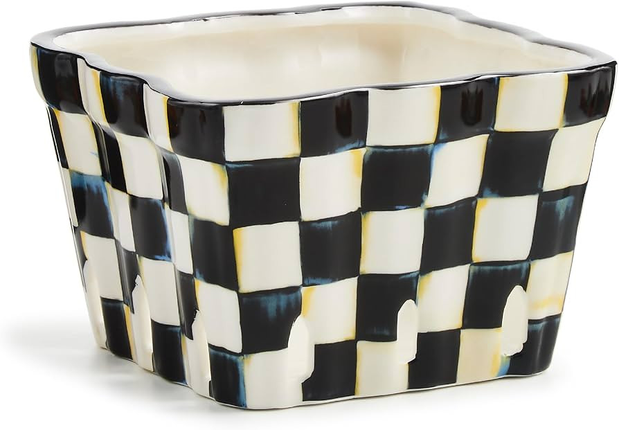 MACKENZIE-CHILDS Ceramic Farmhouse Berry Basket, Decorative Fruit Holder, Black-and-White Courtly... | Amazon (US)