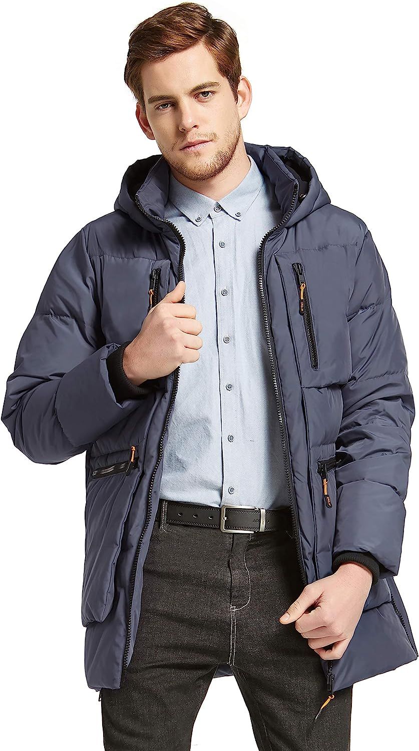 Orolay Men's Thickened Down Jacket Hooded Winter Coats with 6 Pockets | Amazon (US)
