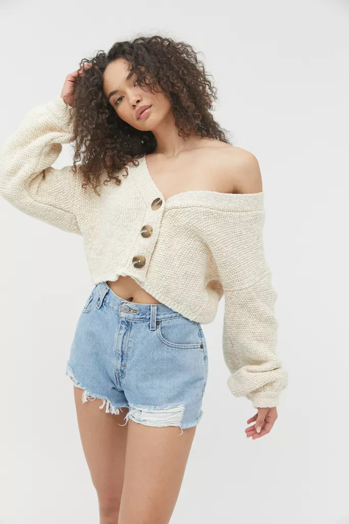 UO Etta Balloon Sleeve Cardigan | Urban Outfitters (US and RoW)
