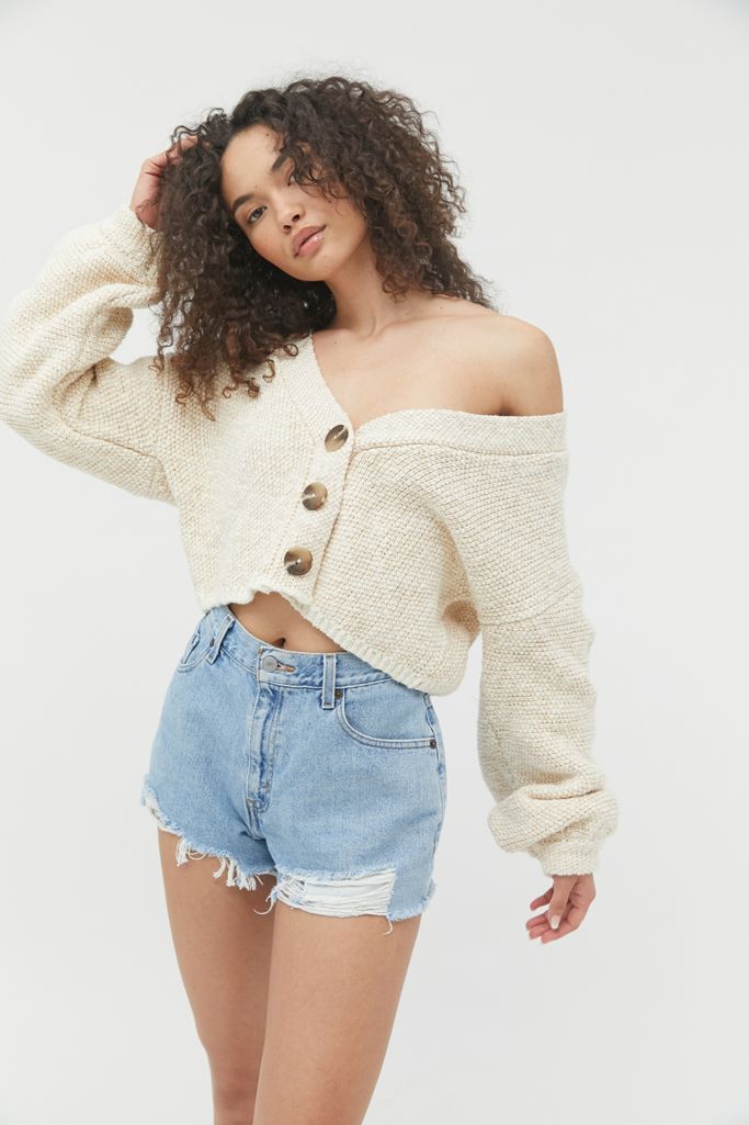 UO Etta Balloon Sleeve Cardigan | Urban Outfitters (US and RoW)