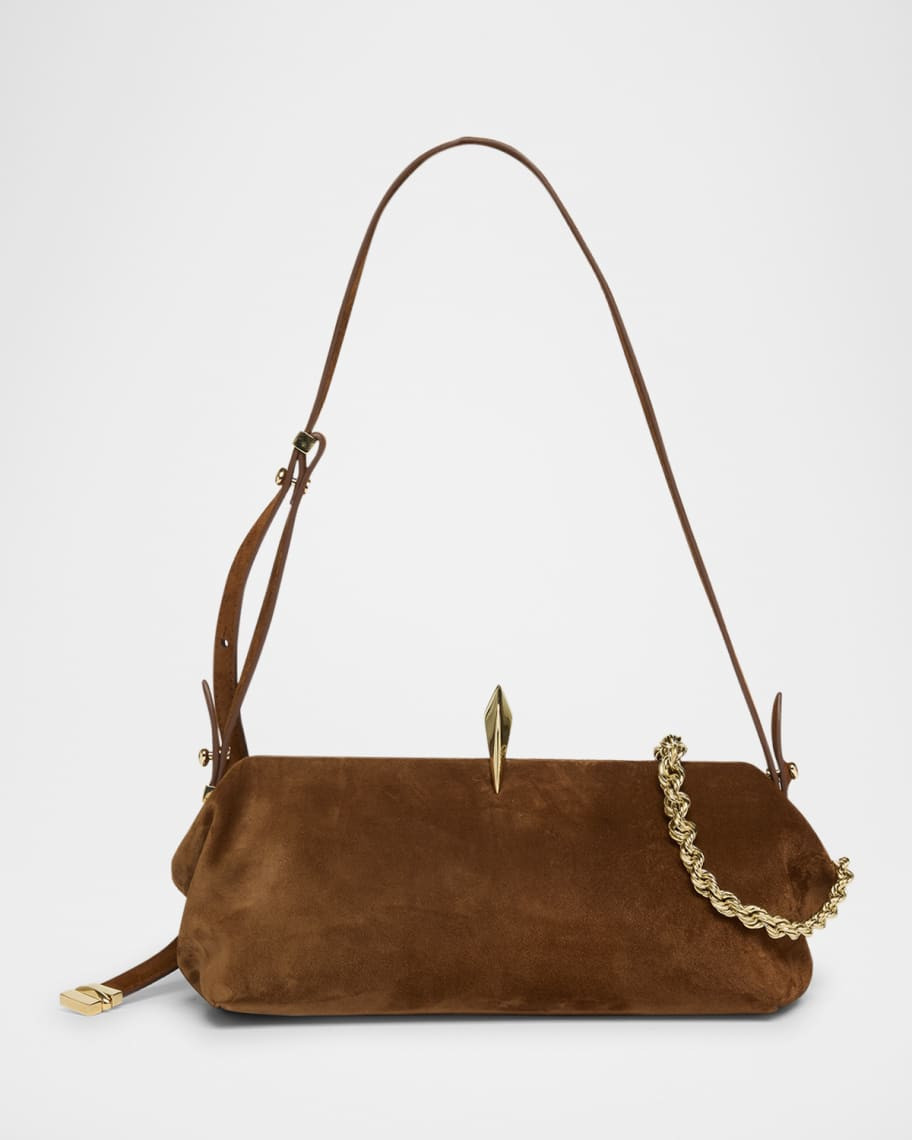 Benedetta Bruzziches Sofia La Petite Suede Shoulder Bag | Neiman Marcus