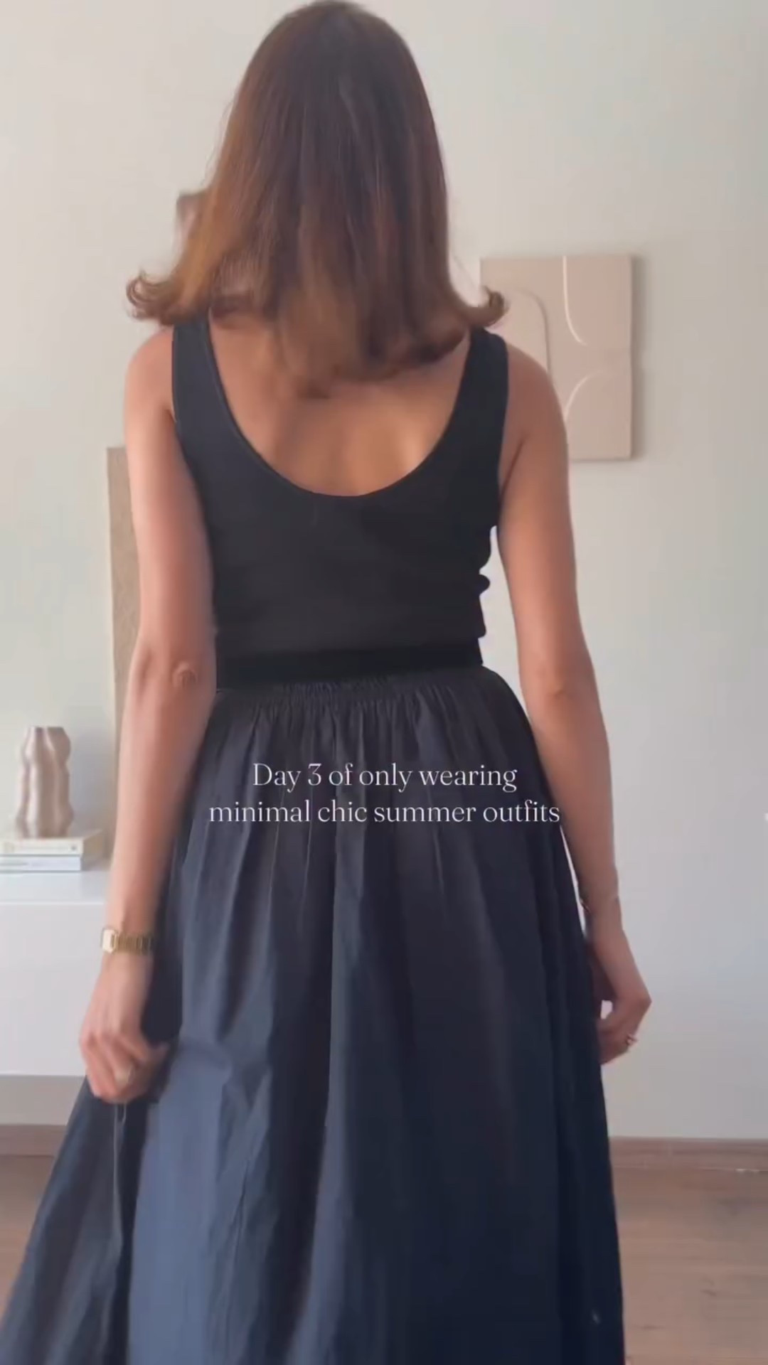 once in a lifetime you’ll see me wearing black 🤭🖤 & it  has to be like this, so I can twirl all day 😄💃🏻 

This outfit is so simple and so chic! Just take a basic black top and a basic black skirt, a belt and you’re done! You can do the same with all white or black and white 🖤🤍 

Comment “SHOP” for outfit details!
The skirt is old from @bershka I’ll link alternatives! 

#outfitinspo #fashioninspo #fashioninsporation #outfitinspiration #minimalstyle #minimalchic #7daysofoutfits #hmxme #bershkastyle #bershka #casualchic #ootd #hmoutfit #summerchic #part3 #monochromeoutfit