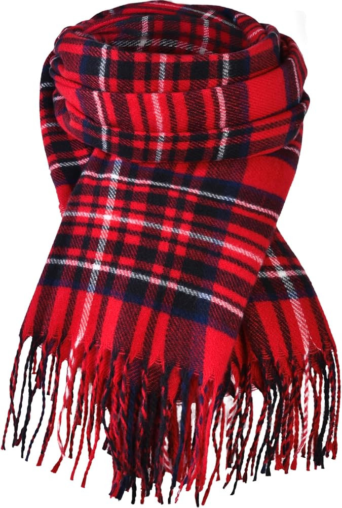 Pleneal Winter Scarf for Women Long Plaid Shawl Wrap Oversized Scarves | Amazon (US)