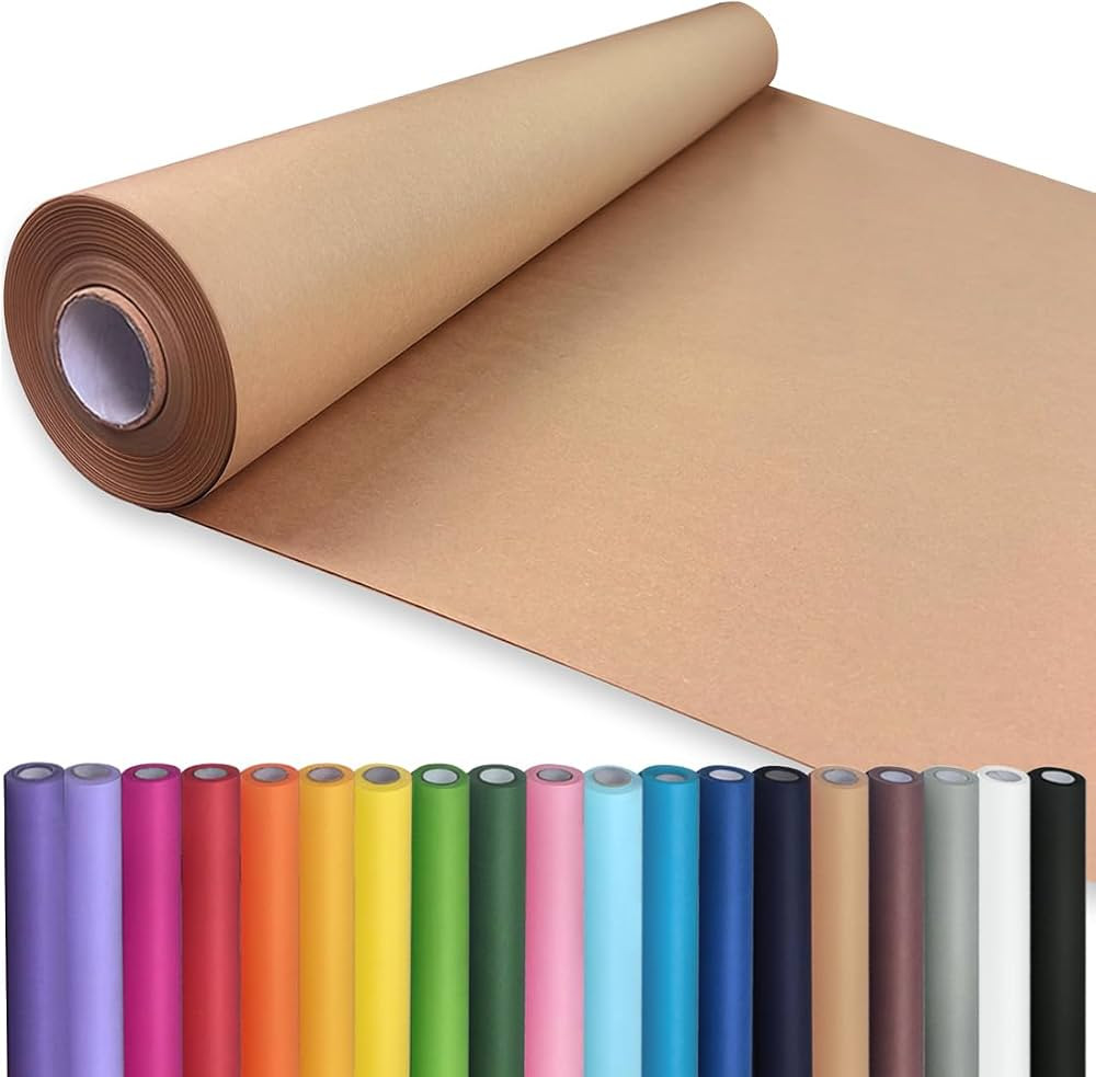 PerkHomy 36" x 1,440" (120') Brown Kraft Paper Roll for Craft Bulletin Board Paper Art Table Cove... | Amazon (US)