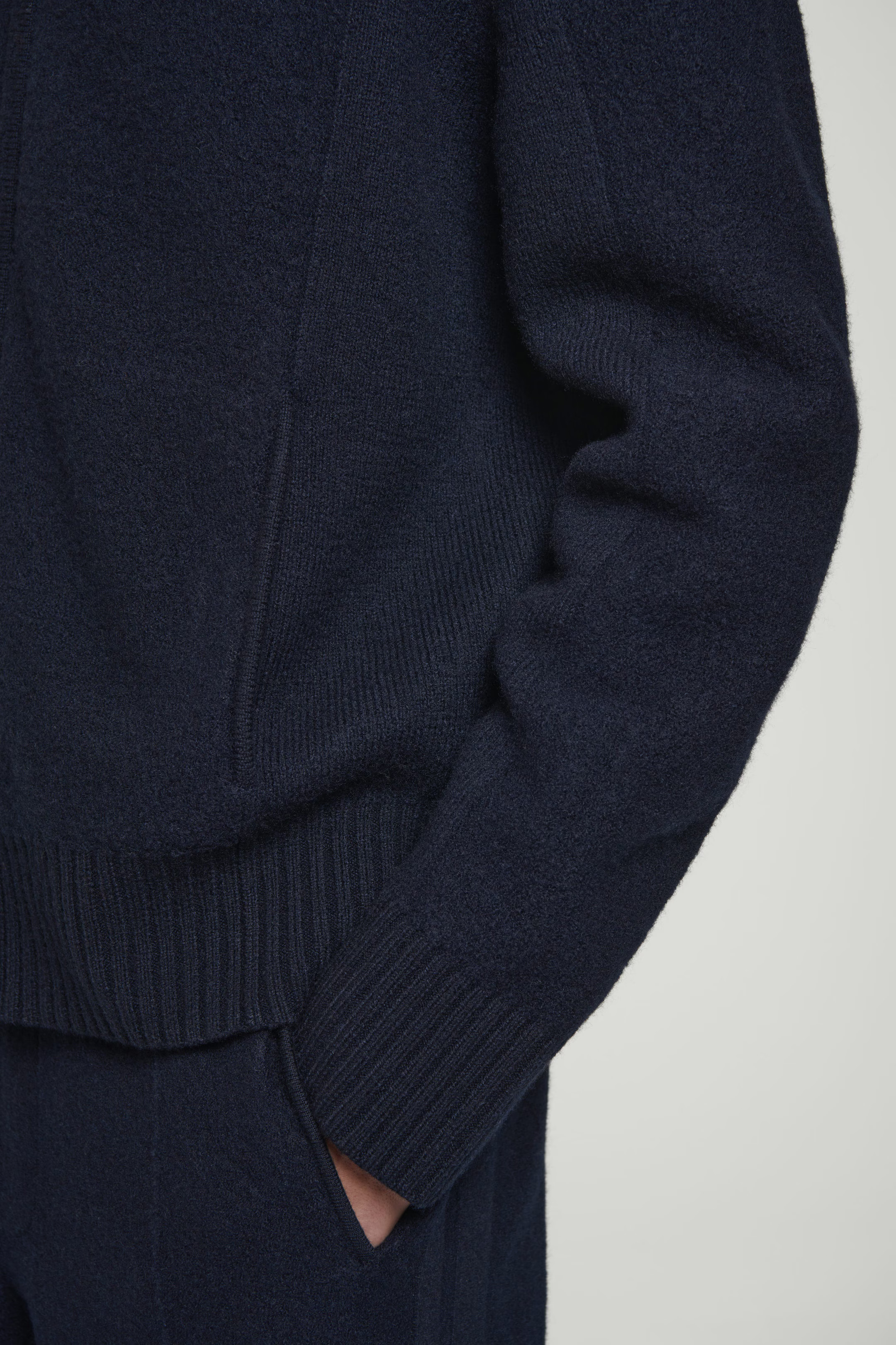 BOILED MERINO WOOL TRACK JACKET - NAVY | COS (AU)