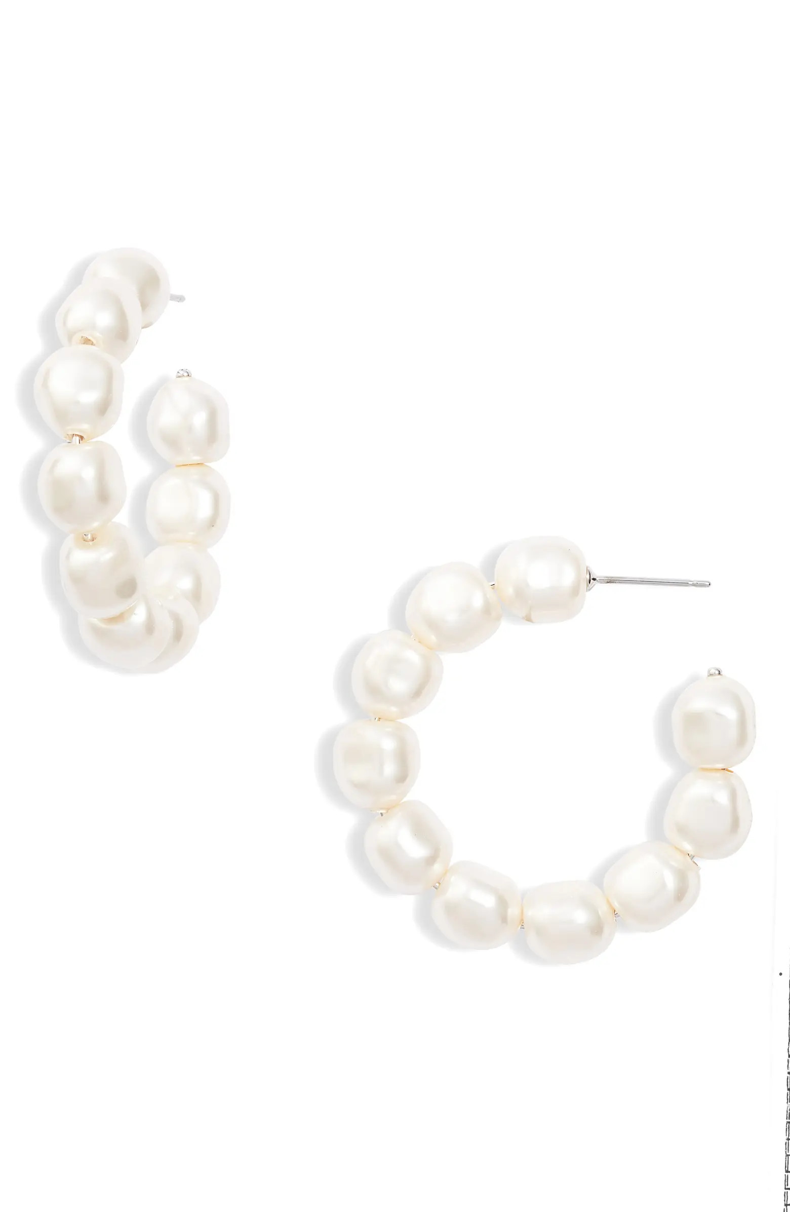 Nadri Boheme Pearl Hoop Earrings | Nordstrom | Nordstrom
