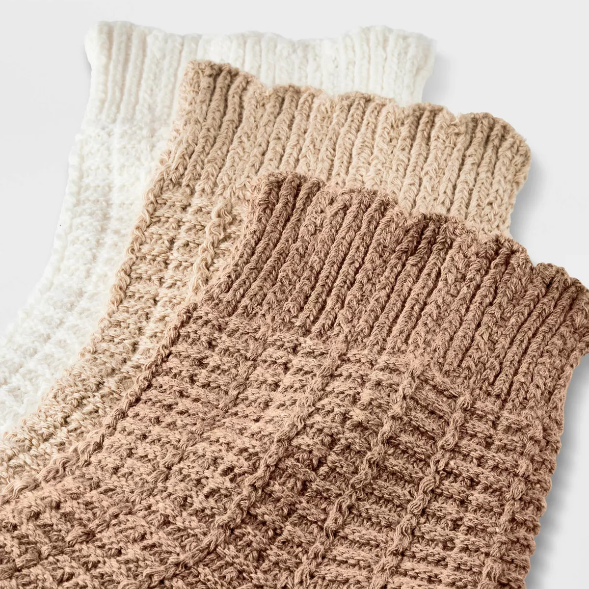 Women's Scallop Edge 3pk Ankle Socks - Universal Thread™ Oatmeal/Cream/Brown 4-10: Ruffle Trim,... | Target
