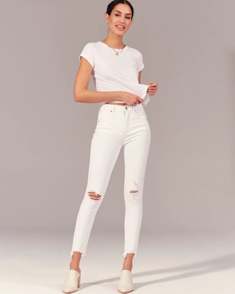 High Rise Super Skinny Ankle Jeans | Abercrombie & Fitch US & UK