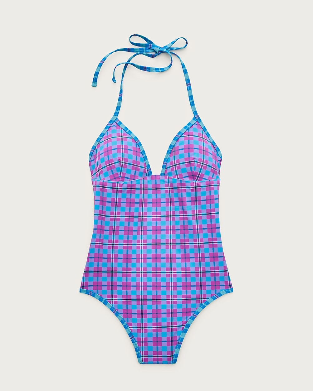 V-neck one-piece in reversible plaid print | J. Crew US