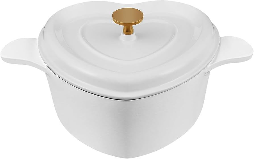 Heart Shaped Dutch Oven 3 qt Cast Iron Dutch Oven Pot with Lid Enameled Cast Iron Dutch Oven for ... | Amazon (US)