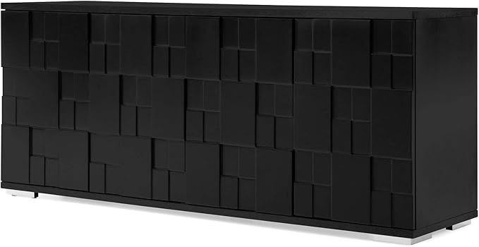 Zuri Furniture Modern Velasca Sideboard in Black Oak Veneer and Matte Black Lacquer | Amazon (US)
