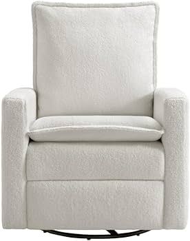 Oxford Baby Uptown Nursery Chair, Boucle White Upholstered Swivel Glider Recliner Rocker | Amazon (US)