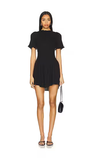 Apres Studio Ruched Mini Dress in Black. - size XS | Revolve Clothing (Global)