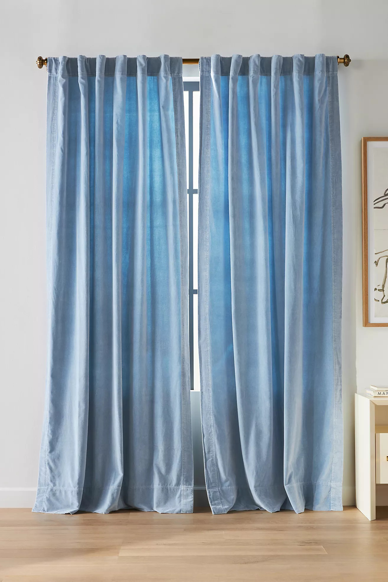 Trova Washed Velvet Curtain | Anthropologie (US)
