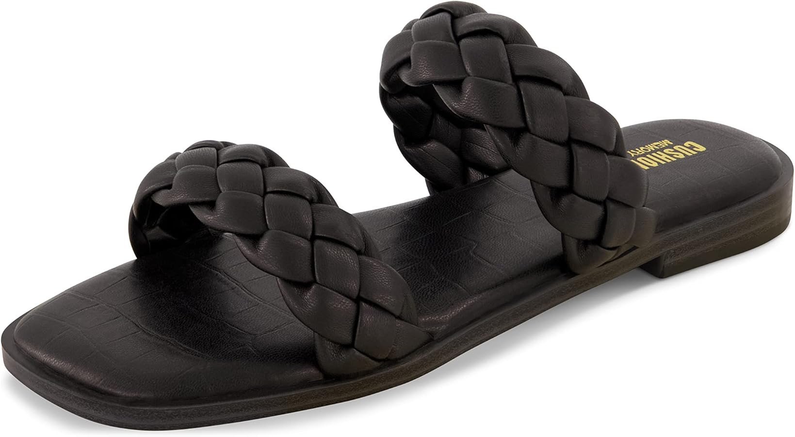 CUSHIONAIRE Women's Vicki braided slide sandal +Memory Foam, Wide Widths Available | Amazon (US)