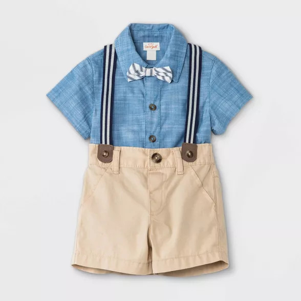 Baby Boys' Star Chambray Top & Bottom Set - Cat & Jack™ Blue | Target