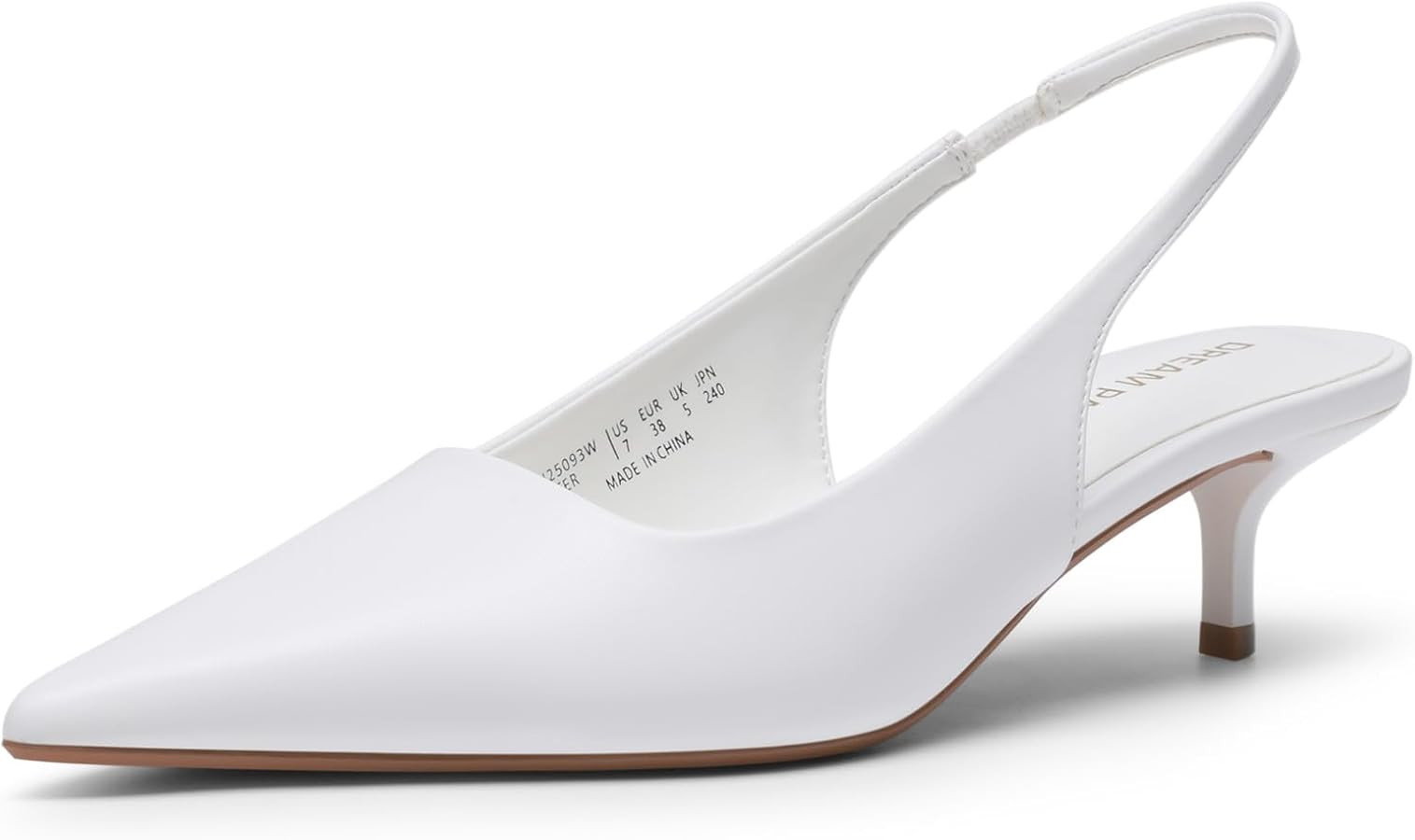 DREAM PAIRS Women's Kitten Heels Slingback Low Closed Toe Comfortable Pumps Pointed Toe Wedding P... | Amazon (US)