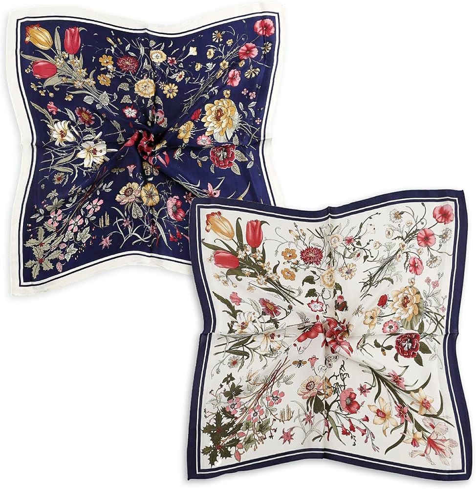 Satin Silk Head Scarf Neckerchief, Women Hair Neck BandanaThin Soft Scarfs for Spring Summer, Mom... | Amazon (US)