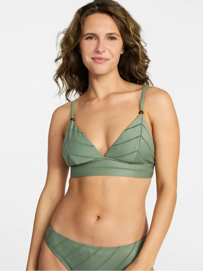 Time and Tru Women's Collections V Neck Bralette Bikini Top, Sizes XS-XL | Walmart (US)