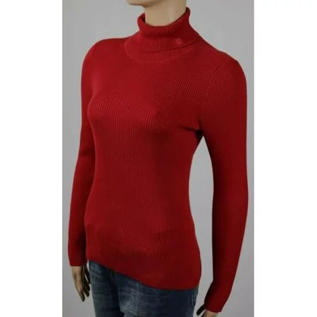 RALPH LAUREN Womens Red Patterned Long Sleeve Turtle Neck Top Petites PS | Walmart (US)