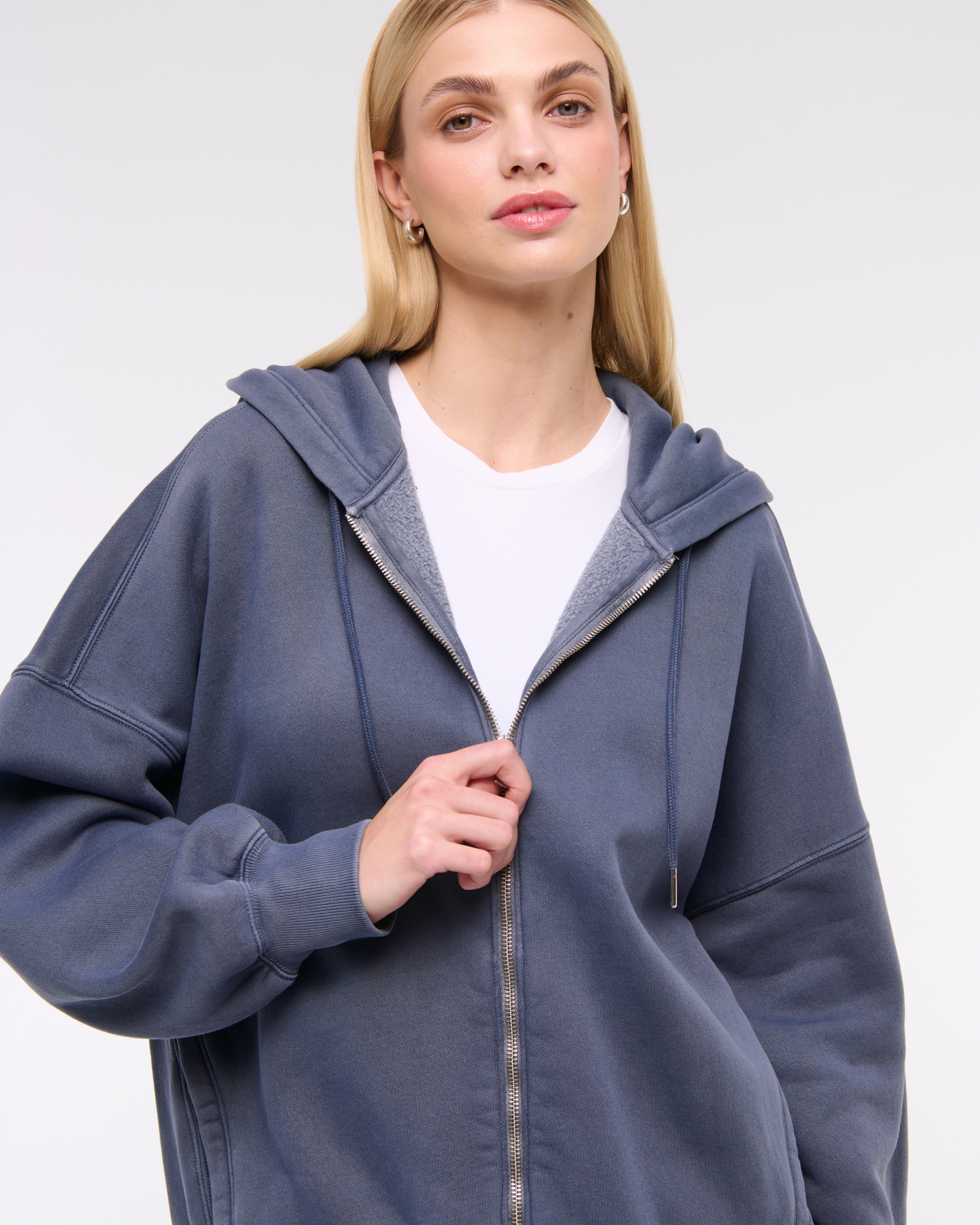 Oversized Sunday Hooded Full-Zip | Abercrombie & Fitch (US)