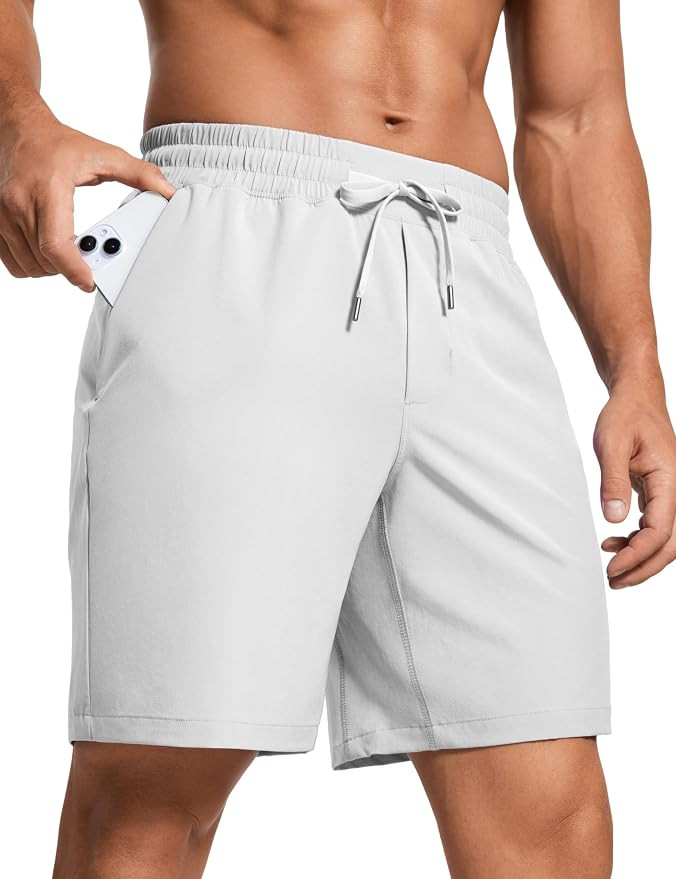 CRZ YOGA Men's Linerless Workout Shorts - 7'' Quick Dry for Running Sports Athletic Gym with Pock... | Amazon (US)