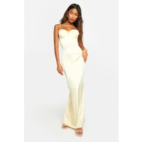 Womens Satin Lace Cup Maxi Dress - Yellow - 12 | boohoo (US & Canada)