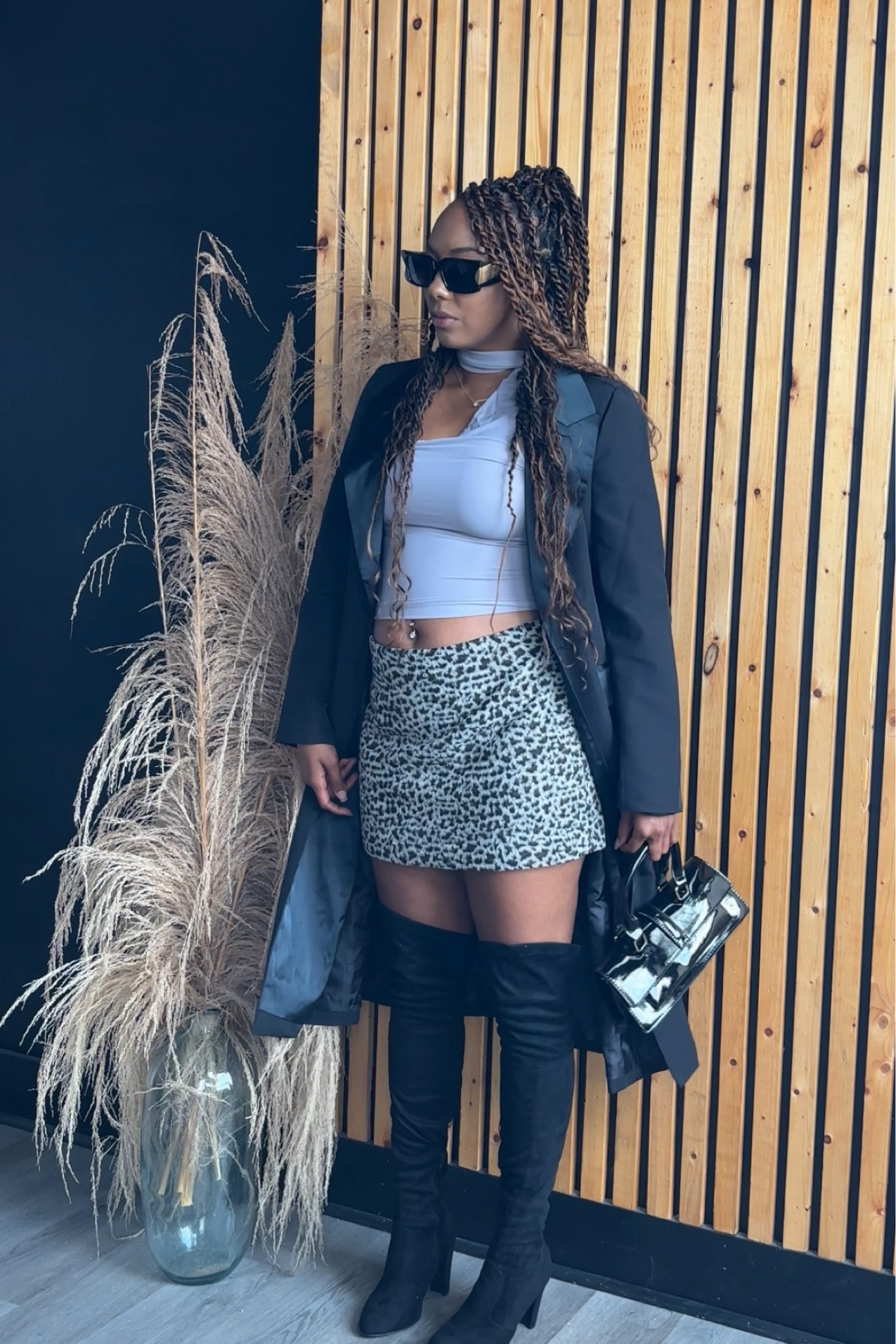 ootd fall look.

wearing a size 6 and medium.

asymmetrical top, animal print skirt, over the knee high boots, blazer, blazer jacket 

#LTKCyberWeek #LTKStyleTip #LTKSeasonal