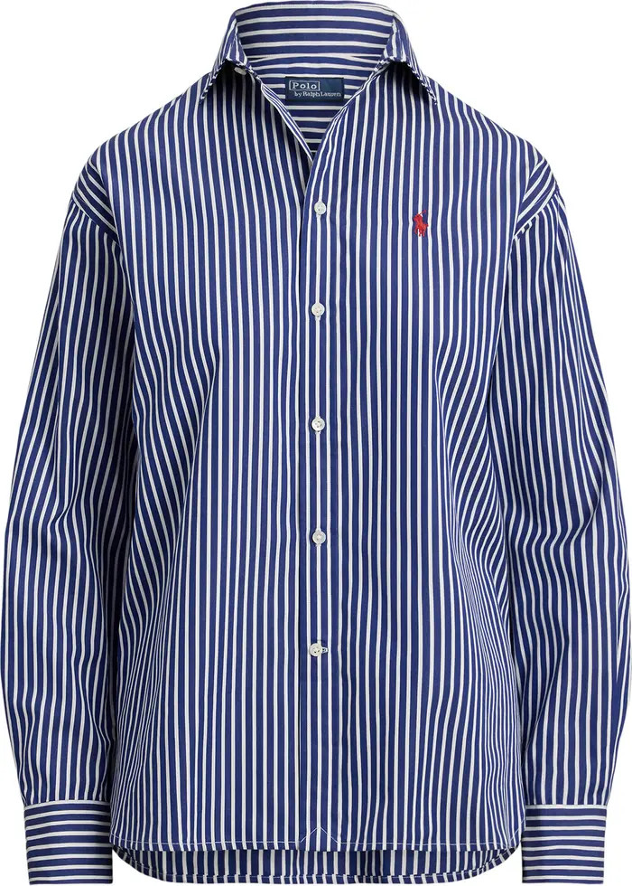 Stripe Relaxed Fit Cotton Button-Up Shirt | Nordstrom
