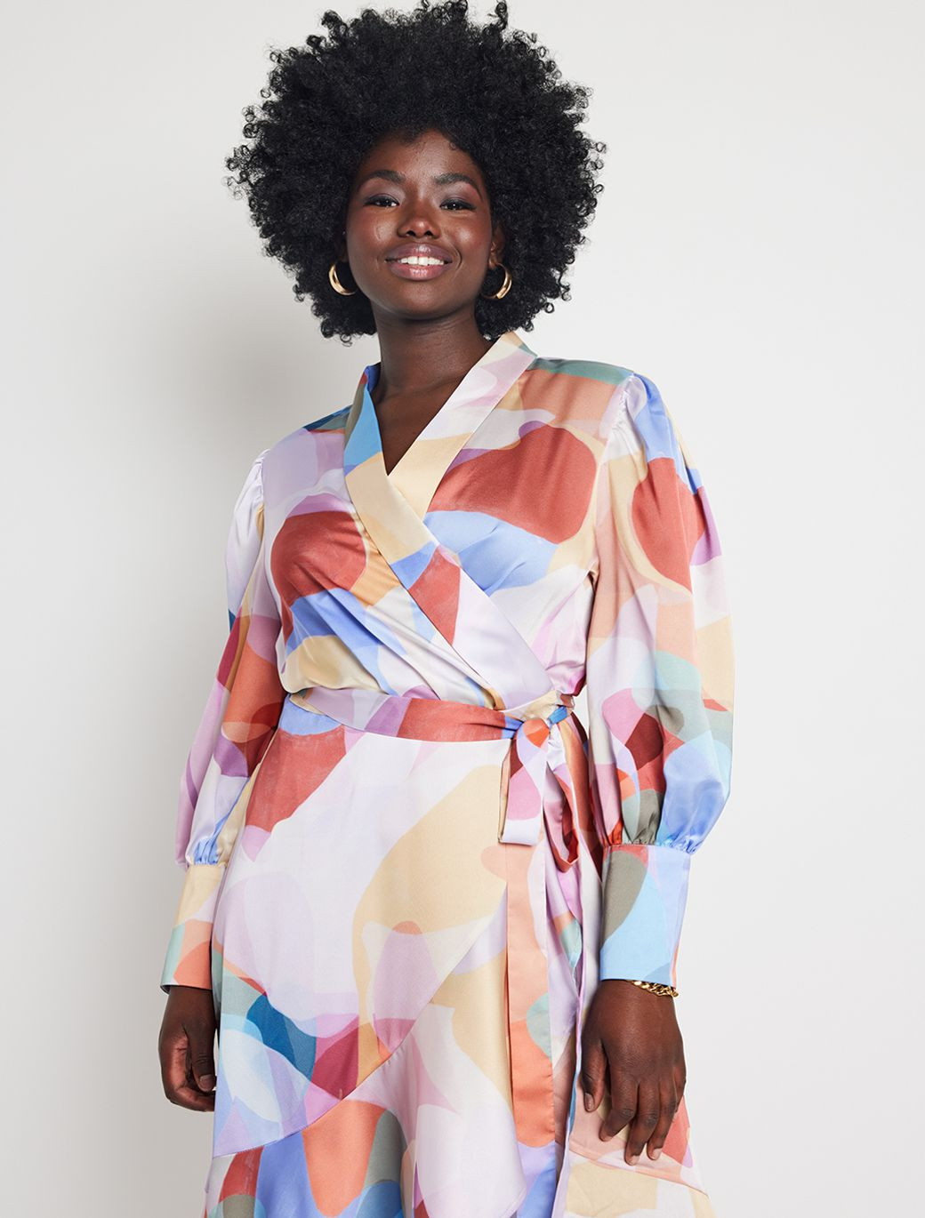 Bishop Sleeve Wrap Dress | Eloquii
