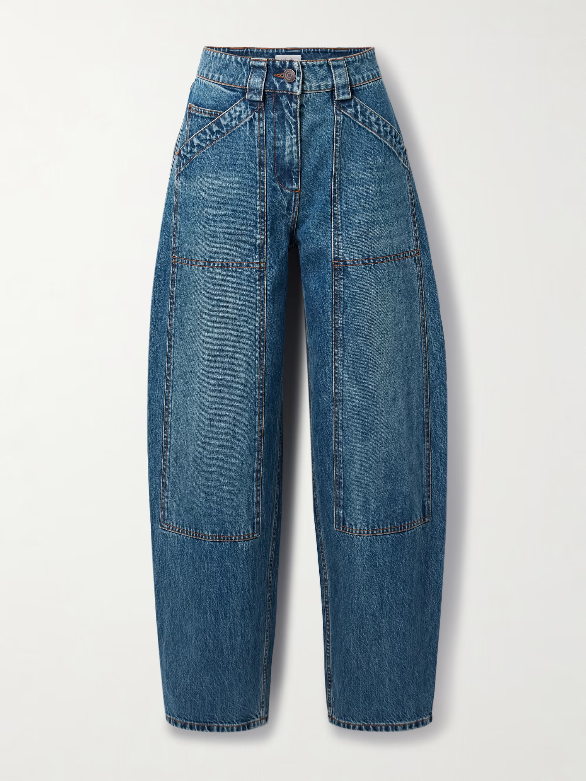 Paneled high-rise barrel-leg jeans | NET-A-PORTER (US)