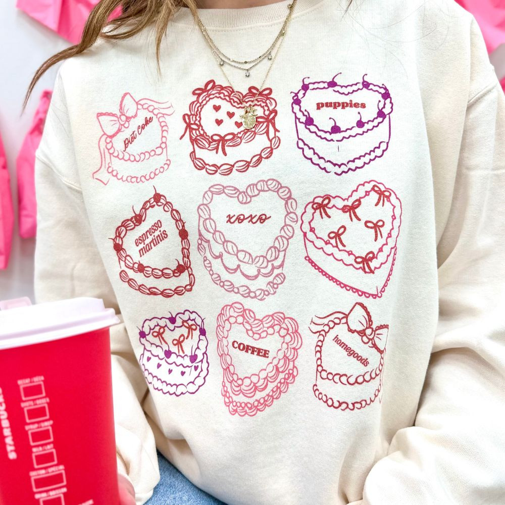 ‘Heart Cakes' Crewneck Sweatshirt | United Monograms