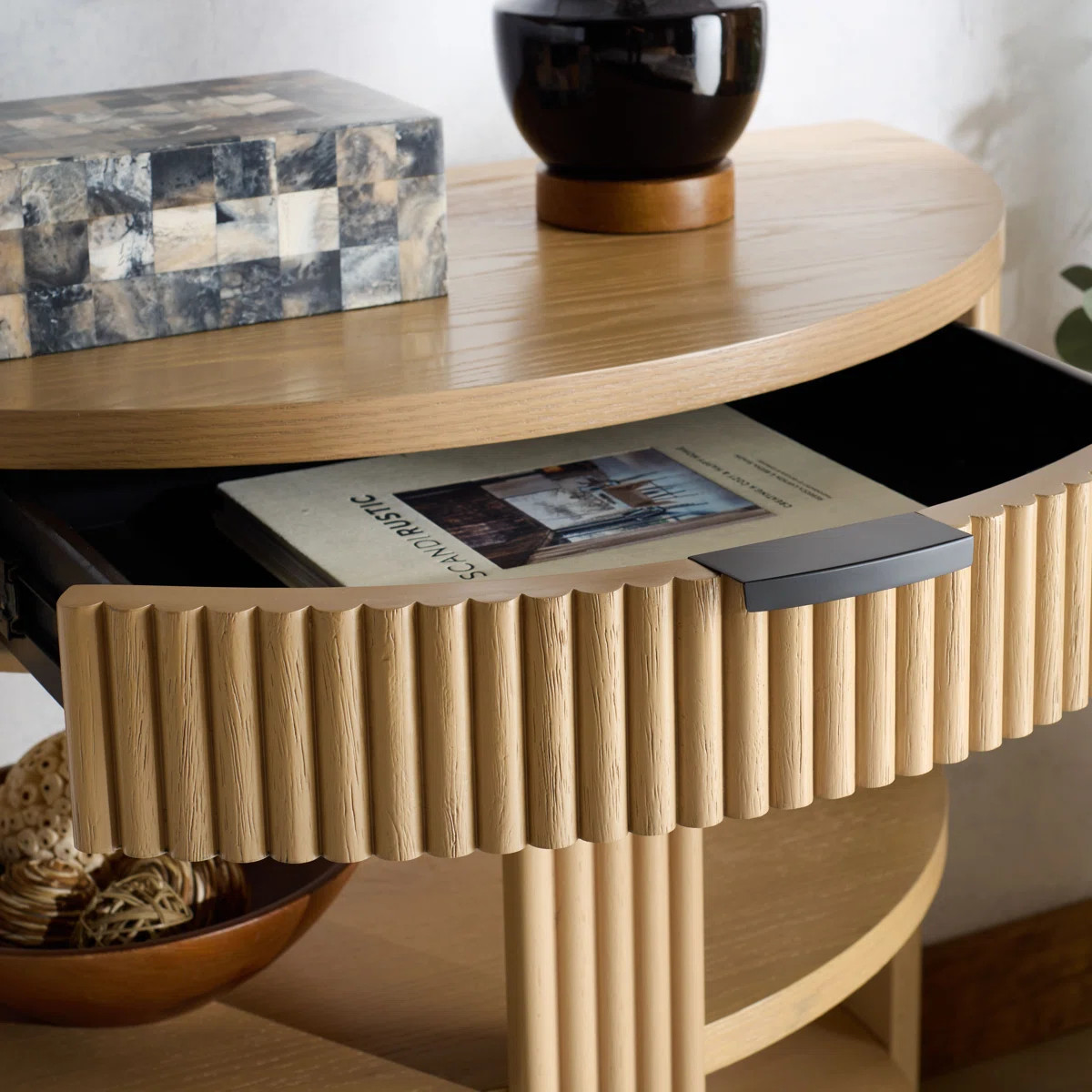 Joss & Main Christy Reeded Half Moon Console Table & Reviews - Wayfair Canada | Wayfair North America
