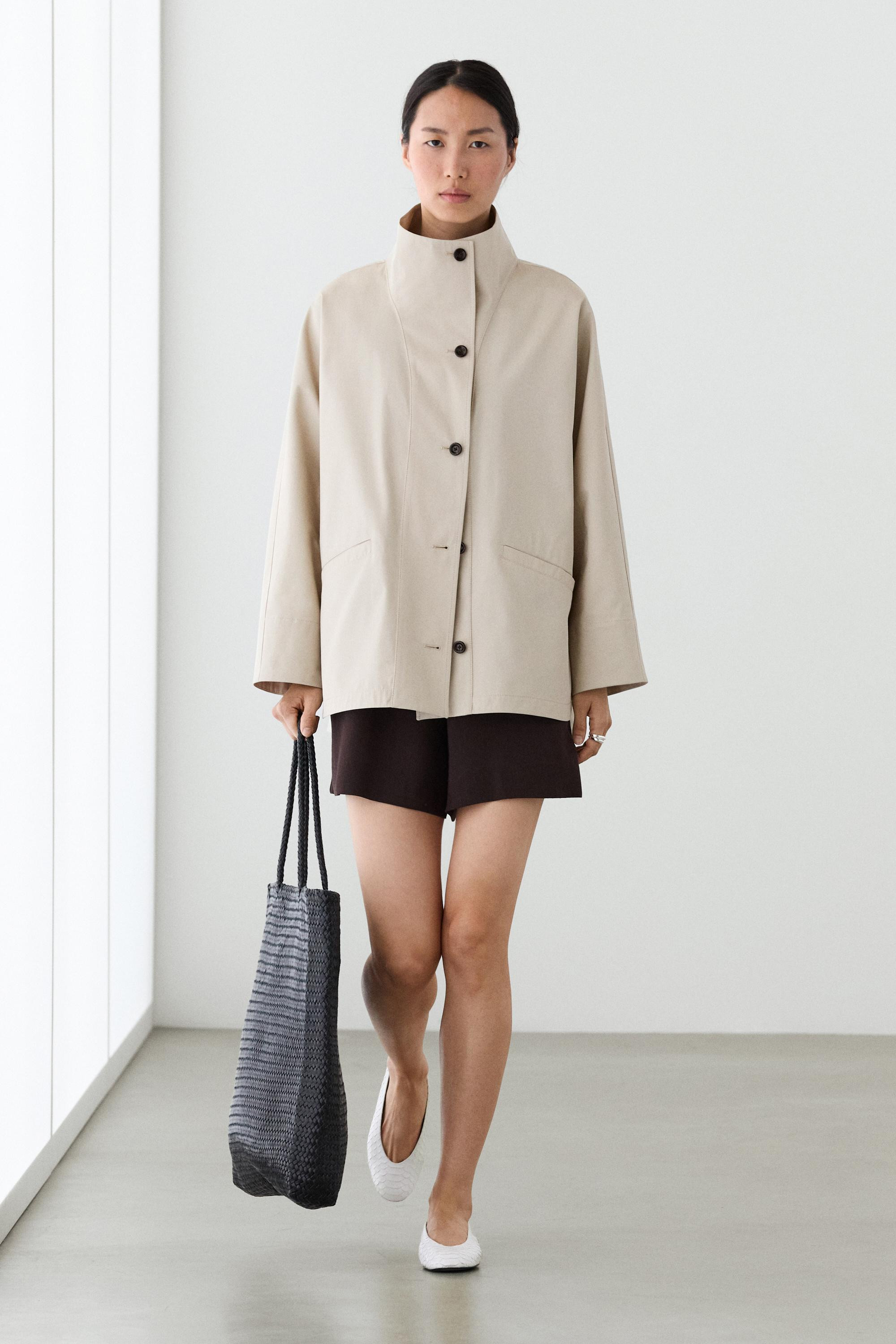 Jacket with high collar detail | Massimo Dutti UK