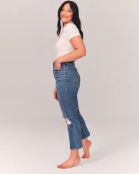 Women's Ultra High Rise Ankle Straight Jean | Women's Bottoms | Abercrombie.com | Abercrombie & Fitch (US)