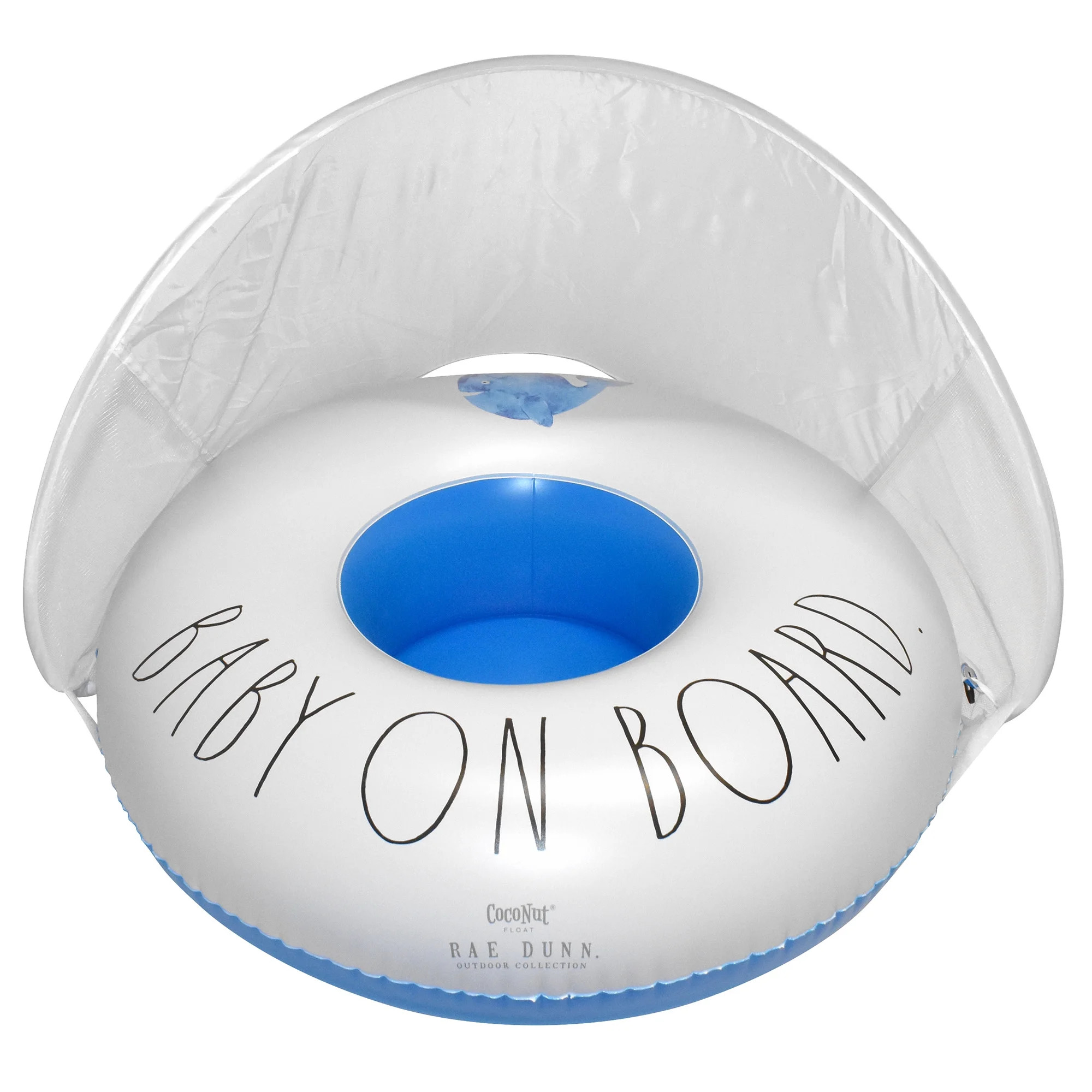 Rae Dunn: Baby On Board -Toddler Float W/ Canopy, 27" Inflatable Water Ring, CocoNut Float, Remov... | Walmart (US)