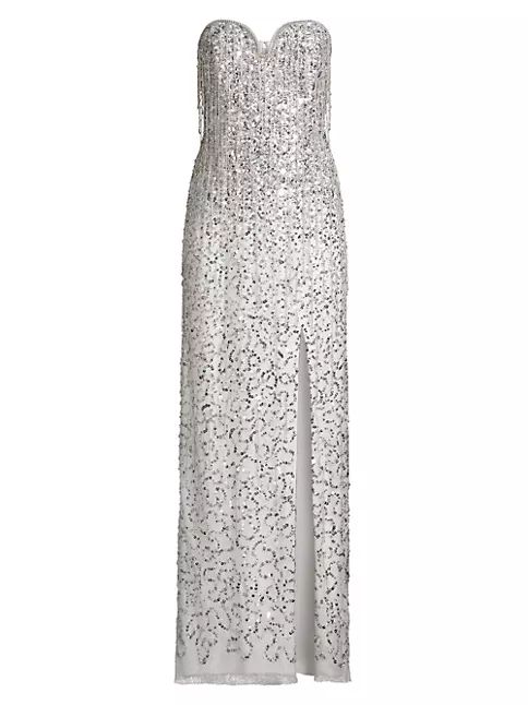 Strapless Sequin Column Gown | Saks Fifth Avenue