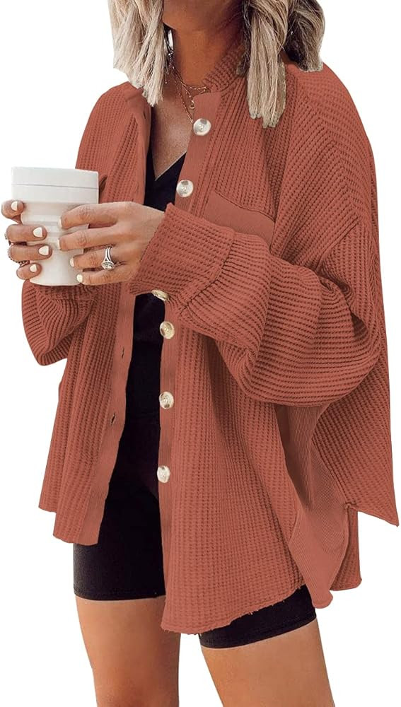 Womens Corduroy Button Down Shirts Color Block Long Sleeve Blouses Tops Jackets | Amazon (US)