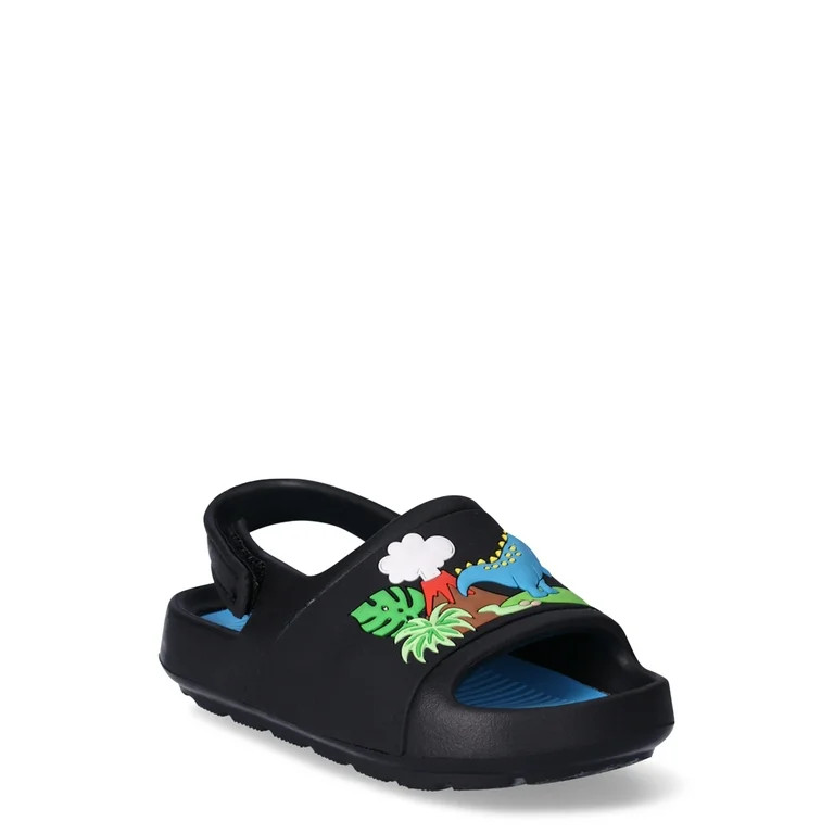 Wonder Nation Toddler Boys Dino Slide Sandals, Sizes 5/6-11/12 - Walmart.com | Walmart (US)