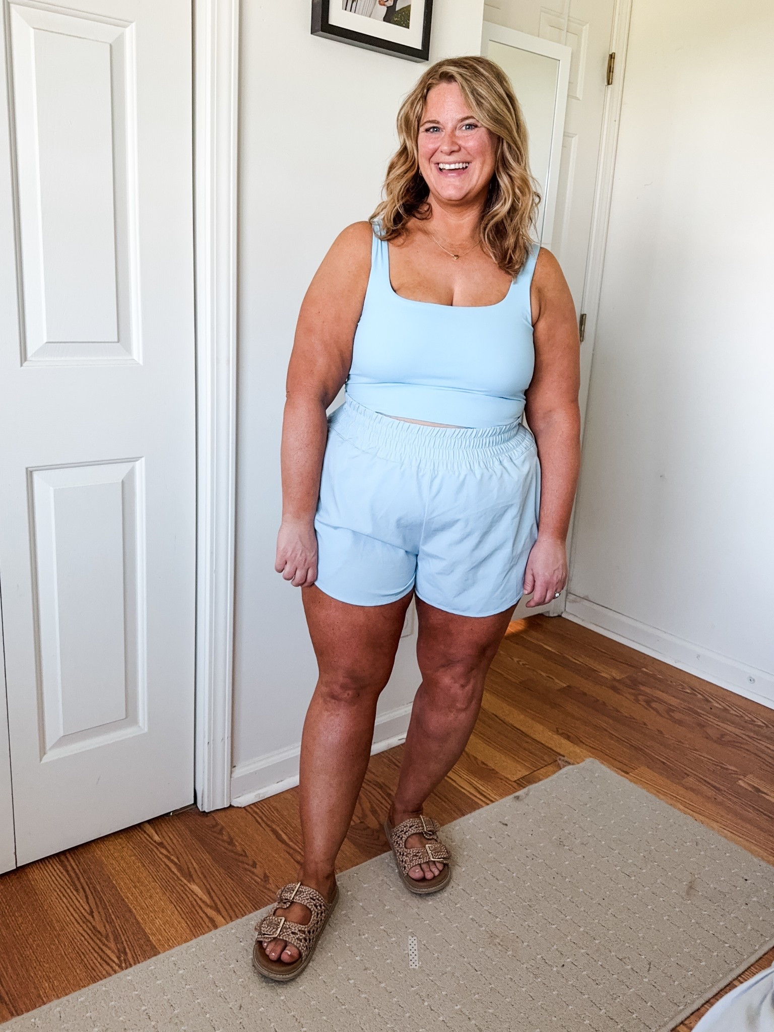 Love these athletic shorts - on sale for prime days! They don’t ride up on me!! Wearing an XXl in shorts and an XL in top 

#LTKSaleAlert #LTKActive #LTKMidsize