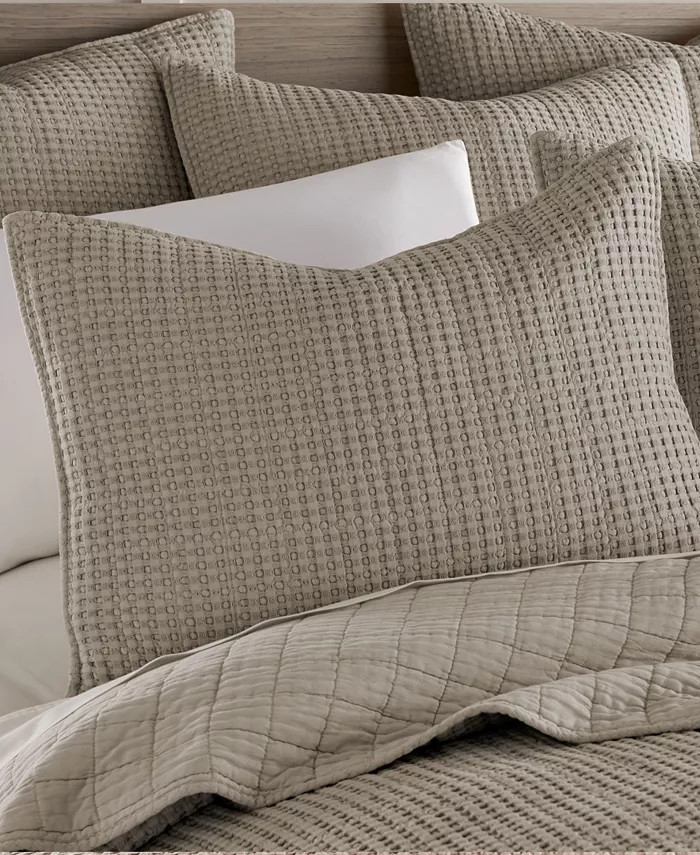 Levtex Mills Waffle Textured 3-Pc. Quilt Set, Full/Queen - Macy's | Macy's