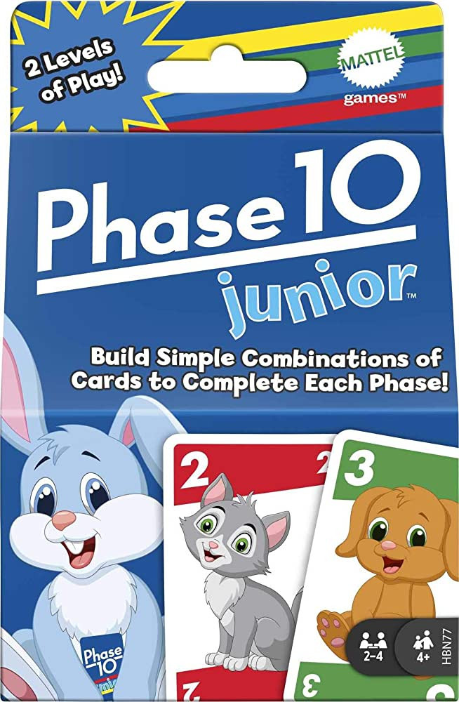 Phase 10 Junior Card Game, Multi-Level Rummy-Style Matching Colors, Animals & Shapes with 56 Card... | Amazon (US)