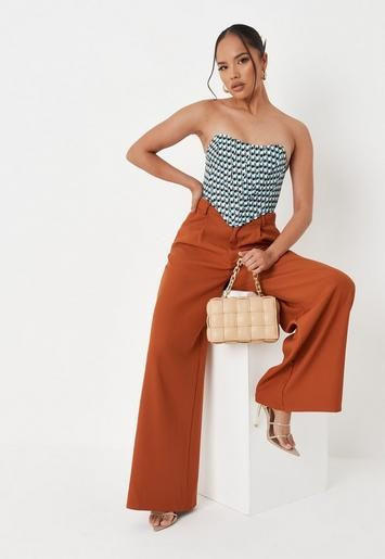 Missguided - Rust Tailored Oversized Masculine Pants | Missguided (US & CA)