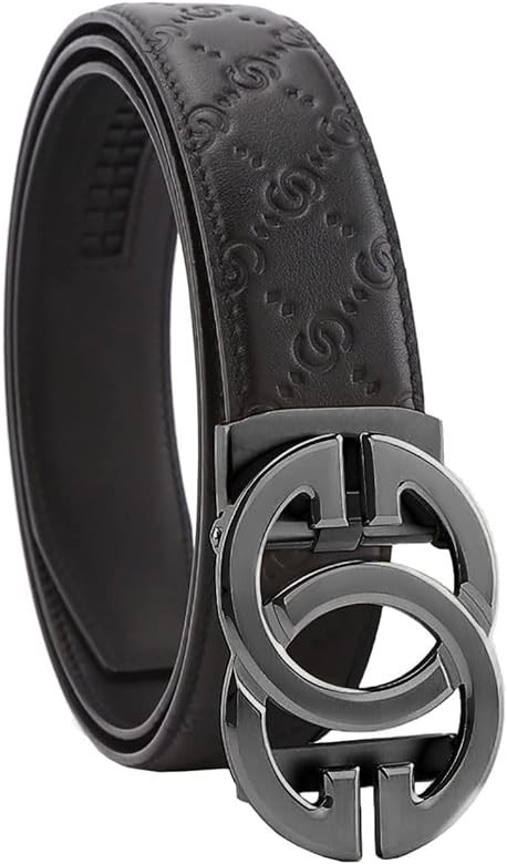 KLWINO Men's Personalized Embossed Leather Belt with Automatic Buckle Ratchet Dress Belt, Adjusta... | Amazon (US)