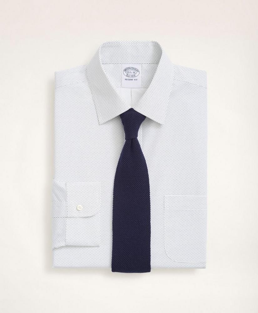Stretch Regent Regular-Fit Dress Shirt, Non-Iron Poplin Ainsley Collar Dot | Brooks Brothers